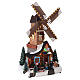 Christmas snowy village with wind mill in motion, LED lights, 35x20x15 cm s4