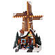 Villaggio Natale neve mulino a vento movimento luci led 35x20x15 cm s1
