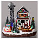 Christmas snowy setting with farm and wind mill, LED lights, 25x30x20 cm s2