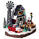 Christmas snowy setting with farm and wind mill, LED lights, 25x30x20 cm s4