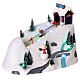 Christmas snowy village, mountain with skiers in motion, LED lights, 20x30x15 cm s3