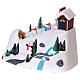Christmas snowy village, mountain with skiers in motion, LED lights, 20x30x15 cm s4