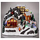 Snowy Christmas village animated skaters LED lights 20x30x20 cm s2