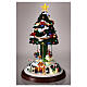 Carrousel sapin Noël neige chevaux mouvement lumières LED 40x25x25 cm s2