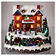 Christmas village set with snow and train in motion, LED lights, 30x30x25 cm s2