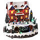 Christmas village set with snow and train in motion, LED lights, 30x30x25 cm s4