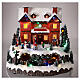 Villaggio Natale neve stazione treno movimento luci led 30x30x25 cm s2
