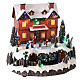Villaggio Natale neve stazione treno movimento luci led 30x30x25 cm s4