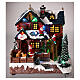 Village Noël neige maisonnette Père Noël lumières LED 25x25x15 cm s2