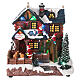 Villaggio natalizio neve casetta babbo Natale luci led 25x25x15 cm s1