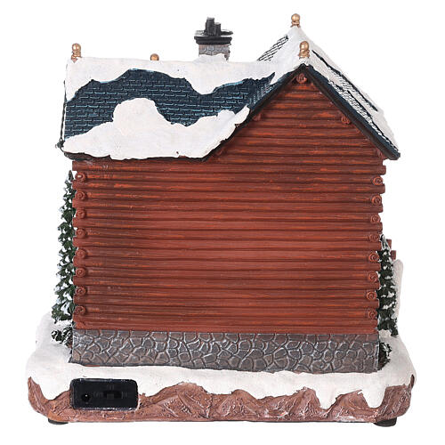 Miasteczko Bożonarodzeniowe, śnieg, domek Świętego Mikołaja, światełka led, 25x25x15 cm 5