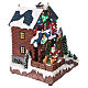 Aldeia de Natal em miniatura casa do Pai Natal com renas e luzes LED 24x24,5x15 cm s4