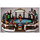 Christmas set with ice rink and skaters in motion, LED lights, 20x30x25 cm s2