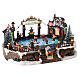 Christmas set with ice rink and skaters in motion, LED lights, 20x30x25 cm s4