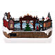 Christmas set with ice rink and skaters in motion, LED lights, 20x30x25 cm s5