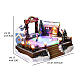 Christmas set with ice rink and skaters in motion, LED lights, 20x20x15 cm s3
