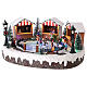 Christmas village with ice rink and figurines in motion, LED lights, 15x35x25 cm s3