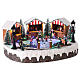 Christmas village with ice rink and figurines in motion, LED lights, 15x35x25 cm s4