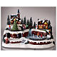 Christmas village set with snow and skaters in motion, LED lights, 25x40x25 cm s2