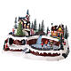 Christmas village set with snow and skaters in motion, LED lights, 25x40x25 cm s3