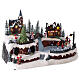 Christmas village set with snow and skaters in motion, LED lights, 25x40x25 cm s4