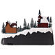 Christmas village set with snow and skaters in motion, LED lights, 25x40x25 cm s5