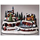 Scena Natale neve pattinatori movimento luci led 25x40x25 cm  s2