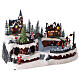 Scena Natale neve pattinatori movimento luci led 25x40x25 cm  s4