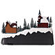 Scena Natale neve pattinatori movimento luci led 25x40x25 cm  s5