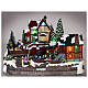 Christmas village snow train movement LED lights 20x30x20 cm s2