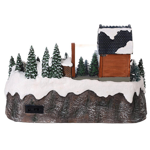 Village Noël neige voiture sapin mouvement lumières LED 20x30x25 cm 5