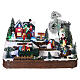 Villaggio natalizio neve macchina pupazzo movimento luci led 15x30x15 cm s1