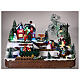 Villaggio natalizio neve macchina pupazzo movimento luci led 15x30x15 cm s2