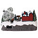 Villaggio natalizio neve macchina pupazzo movimento luci led 15x30x15 cm s5
