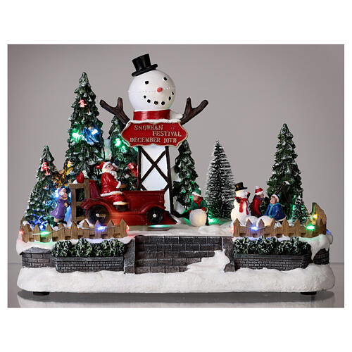 Christmas village, Snowman Festival with LED lights, 20x30x20 cm 2