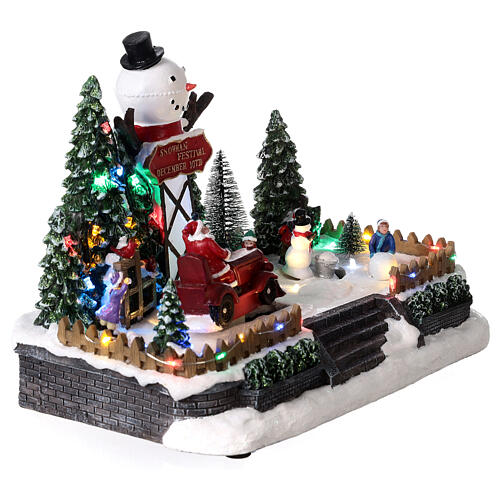 Christmas village, Snowman Festival with LED lights, 20x30x20 cm 4
