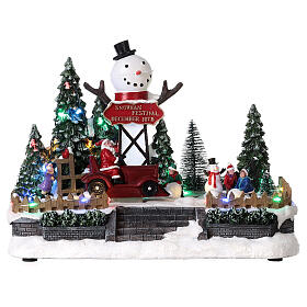 Scenografia natalizia festival Pupazzo di neve luci led 20x30x20 cm