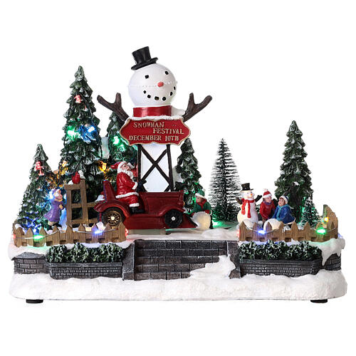 Scenografia natalizia festival Pupazzo di neve luci led 20x30x20 cm 1