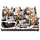 Christmas village with animated train and skaters, LED lights, 25x40x25 cm s1