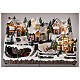 Villaggio Natale neve treno pattinatori movimento luci led 25x40x25 cm s2