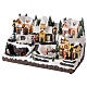 Villaggio Natale neve treno pattinatori movimento luci led 25x40x25 cm s3