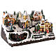 Villaggio Natale neve treno pattinatori movimento luci led 25x40x25 cm s4