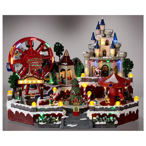 Christmas miniature set, amusement park, motion and LED lights, 45x50x40 cm 2