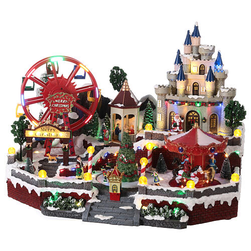 Christmas miniature set, amusement park, motion and LED lights, 45x50x40 cm 3