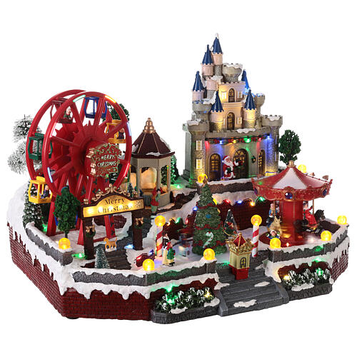 Christmas miniature set, amusement park, motion and LED lights, 45x50x40 cm 4