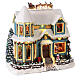 Scène Noël neige maison traîneau Père Noël lumières LED 35x35x20 cm s4