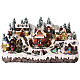 Christmas village with train in motion, snow and LED lights, 25x40x15 cm s1