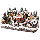 Snowy Christmas village animated train LED lights 25x40x15 cm s3