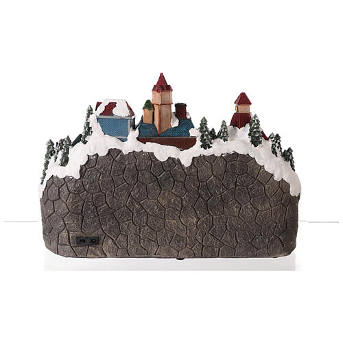 Christmas village set, train and tree in motion, LED lights, 35x50x30 cm 5