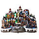 Christmas village set, train and tree in motion, LED lights, 35x50x30 cm s1